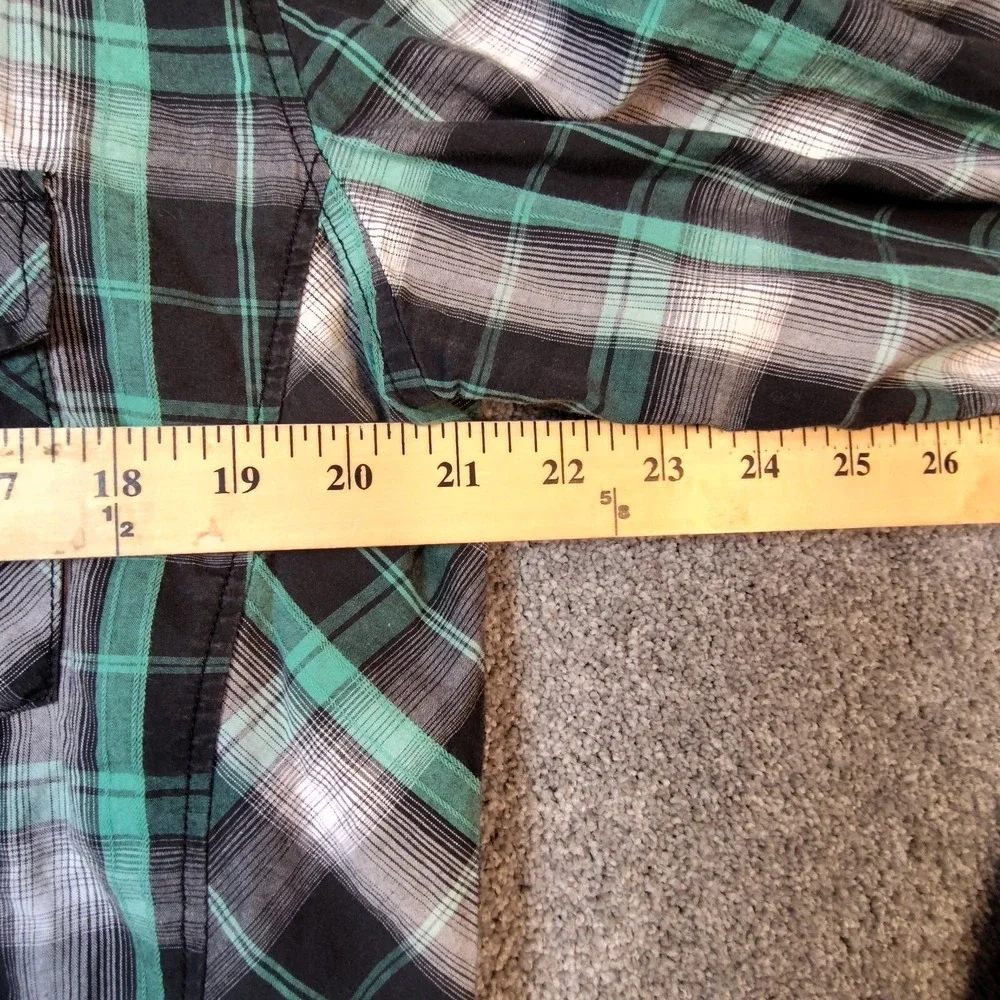 Helix Mens Shirt Multicolor L Plaid Long Sleeve Button Up Collared Athletic Fit